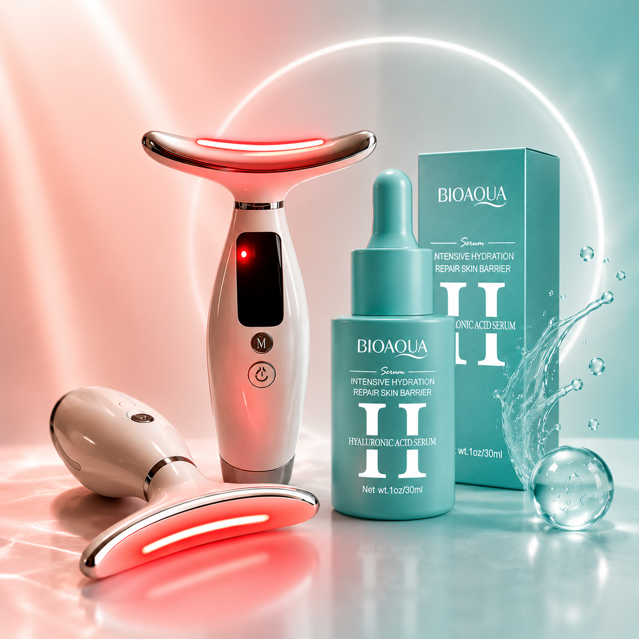 MASAJEADOR FACIAL PRO-GLOWLIFT™ 💎 + SÉRUM DE ÁCIDO HIALURÓNICO🎁