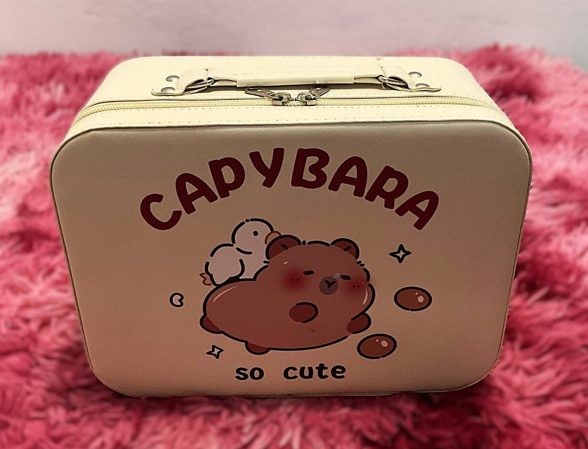 Neceser Capibara para Niñas con Luces LED y Maquillaje Incluido 💖🦔💄